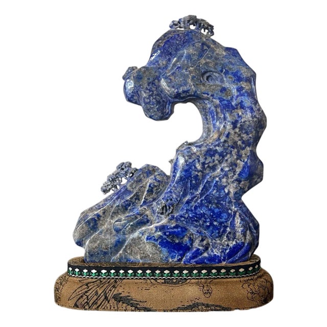 Chinese Carved Lapis Lazuli Scholar Stone For Sale