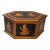 Vintage Hexagonal Hand Painted Wooden Indian Box Hidden Compartments For Sale