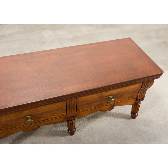 Repurposed 19th C. French Butcher Block Work Table Kitchen Island 8 Ft For Sale - Image 13 of 18