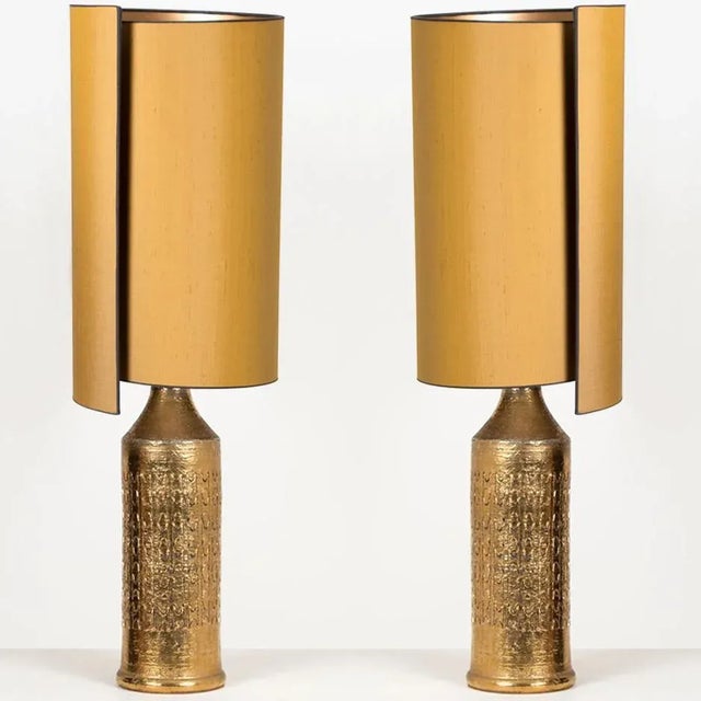 1960s Bitossi Lamps for Bergboms with Custom Made Shades by René Houben, Set of 2 For Sale - Image 5 of 18