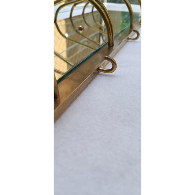 Vintage Wall-Mounted Coat Rack with Hat Rack in Brass, 1950s For Sale - Image 13 of 18