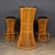 An exquisite vintage cocktail bar and accompanying stools, adorned with bamboo finishes, hail from the stylish era of the...