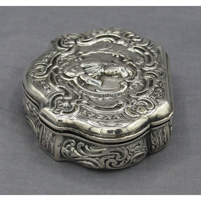 Grand Tour 19th Century Grand Tour Silver Box, Likely Made in Germany For Sale - Image 3 of 8