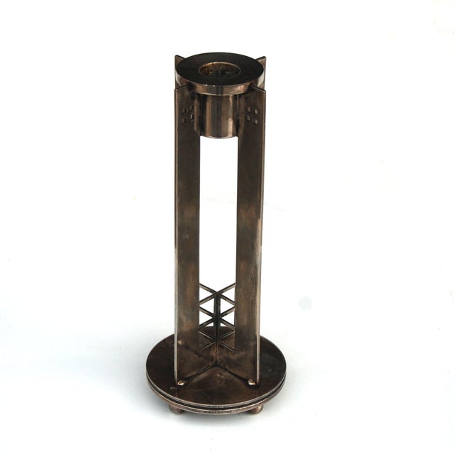Mid-Century Modern 1980s Silver Candle Holder by Richard Meier for Swid Powell For Sale - Image 3 of 8