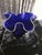 Mid 20th Century Vintage Mid-Century Modern Murano Style Cobalt Blue Handblown Handkerchief Ruffled Art Glass Vase For Sale - Image 5 of 5