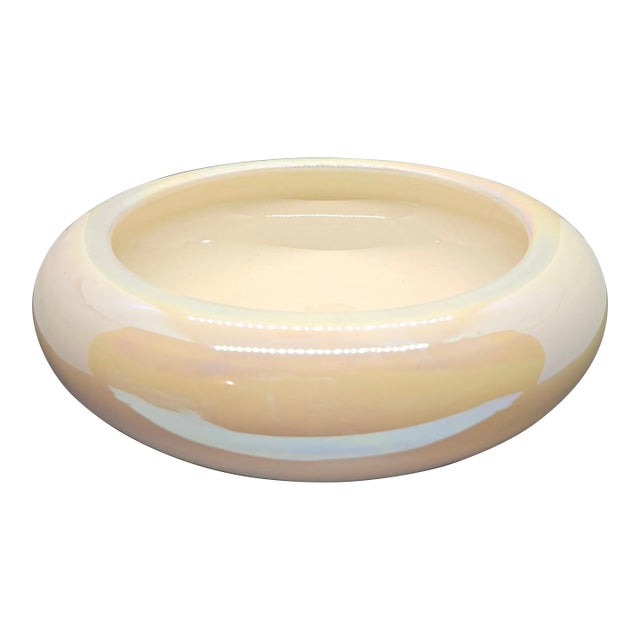 Vintage Pier 1 Imports Italian Iridescent Lusterware Pottery Bowl For Sale