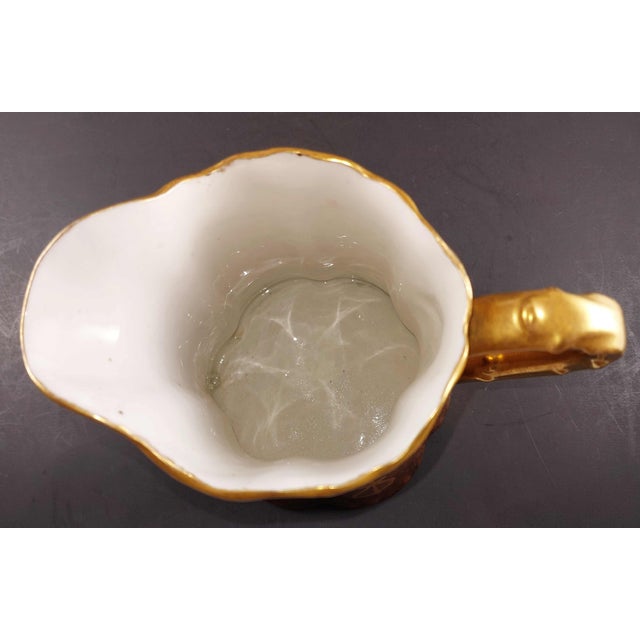 Antique Bell Pottery b.p. Co. Findlay Ohio Porcelain Handpainted Pitcher For Sale - Image 4 of 7