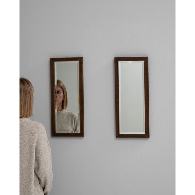 1900s French Black Wood Beveled Wall Mirrors, a Pair For Sale - Image 18 of 18