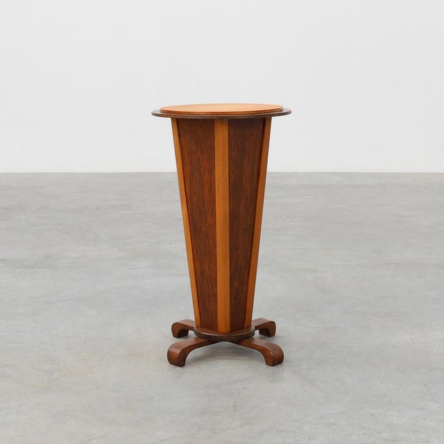 Art Deco Round Wooden Side Table, France, 1920s For Sale - Image 11 of 11