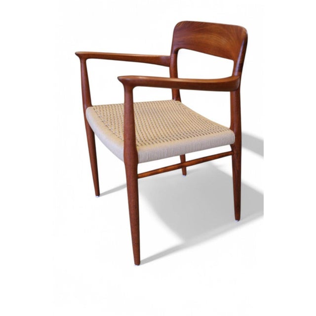 Mid-Century Modern Model 56 Dining Chair in Teak and New Wicker Seat by Niels O. Møller, 1960s For Sale - Image 3 of 15