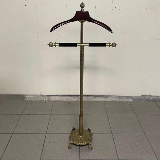 Black Brass and Wood Valet Stand from Maison Jansen, 1950s For Sale - Image 8 of 10
