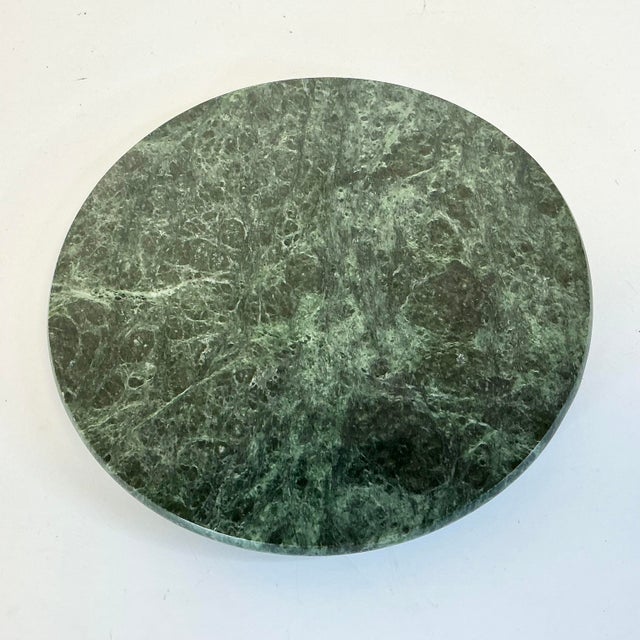 1970s 1970s Vintage Boho Chic Italian Green Marble Cheese Stone Serving Piece For Sale - Image 5 of 6