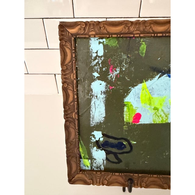 Abstract Original Painting in Antique Frame For Sale In Houston - Image 6 of 7