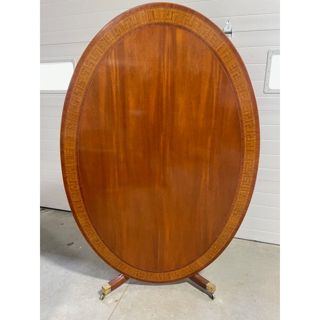 English Large Oval Mahogany Tilt-Top Table For Sale - Image 3 of 9