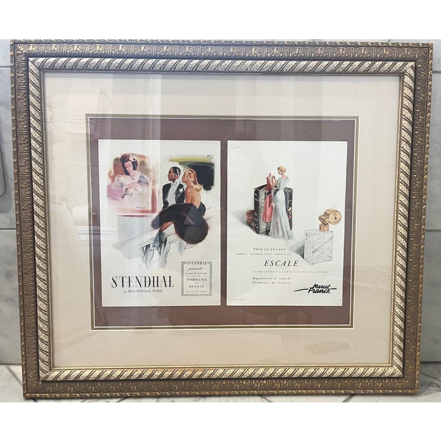 Mid-Century Modern Mid 20th Century Stendahl French Perfume Advertisement - Framed For Sale - Image 3 of 7
