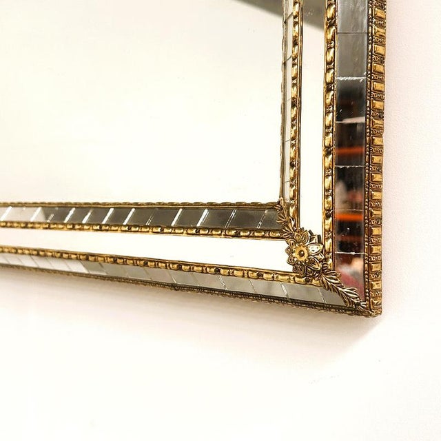 Late 20th Century Spanish Gilt Mosaic Mirror with Decorative Floral Details, 1970s For Sale - Image 5 of 7