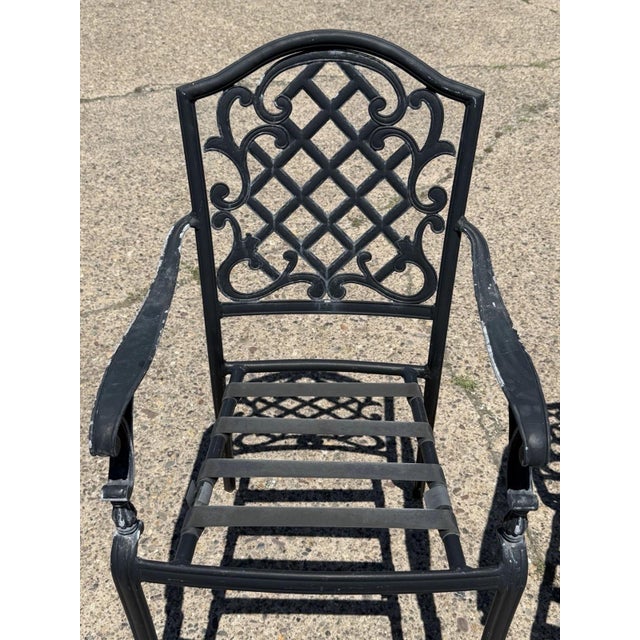 Martha Stewart Living Collection Cast Aluminum High Patio Pool Arm Chairs - Pair For Sale - Image 4 of 11