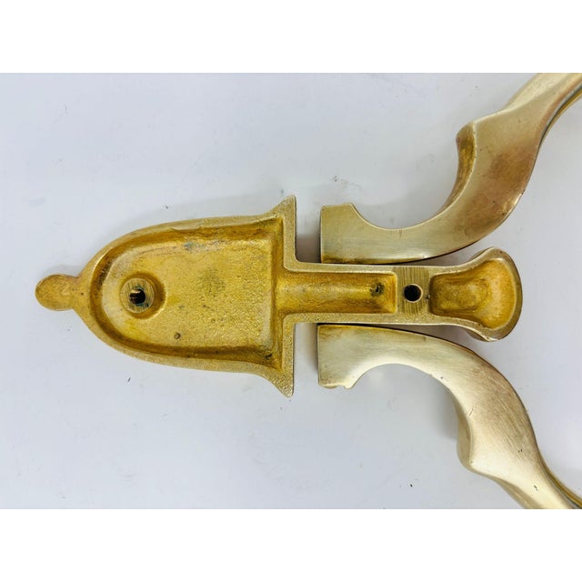Metal Georgian Style Solid Polished Brass Door Knocker 1940 For Sale - Image 7 of 9