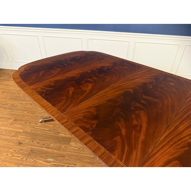 Brown Classic Scallop Cornered Mahogany Dining Table by Leighton Hall - Showroom Sample For Sale - Image 8 of 14