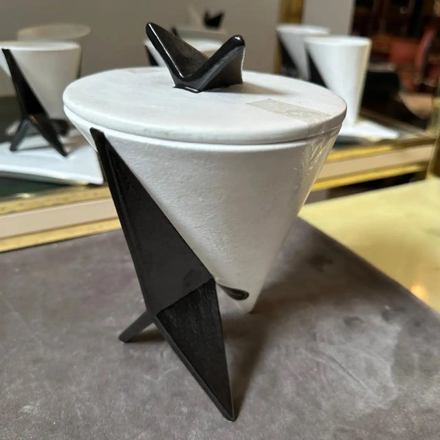 1990s 1990s Memphis Milano Style Black and White Coffee Set by Taruschio For Sale - Image 5 of 12