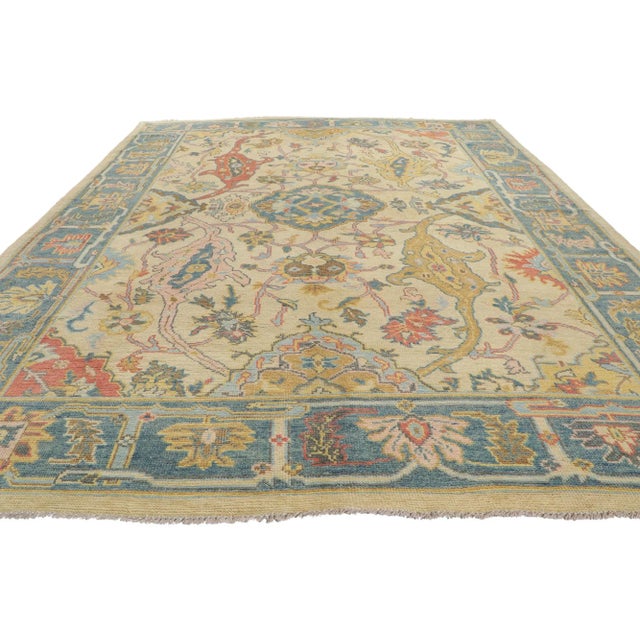 Modern Vintage Gypset Colorful Oushak Rug - 9'00 X 12'02 For Sale - Image 3 of 10