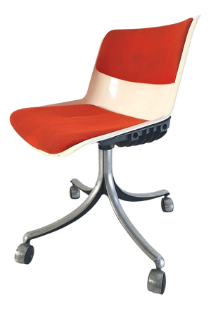 Modus Office Chair in Aluminum and Wool attributed to Osvaldo Borsani for Tecno, Italy, 1970s