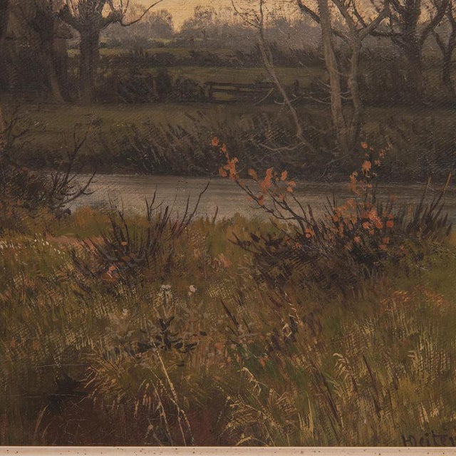 Heinrich Deiters, Münsterland Autumn Landscape, 1880s, Oil on Canvas For Sale - Image 5 of 9