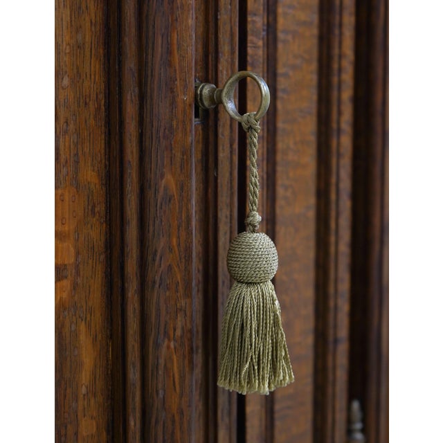 Brown Maison Gouffe Vintage French Oak 4 Door Marble Top Console For Sale - Image 8 of 18