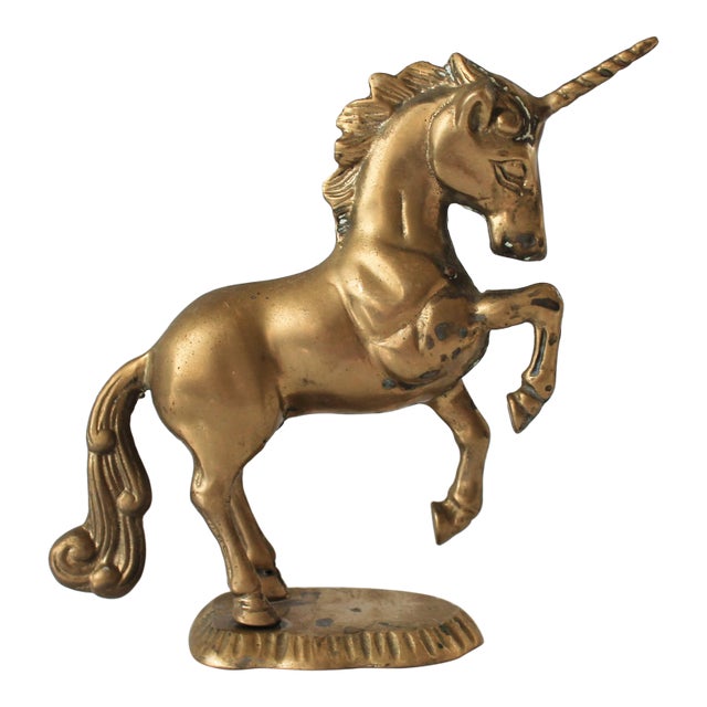 Vintage Brass Unicorn Figure For Sale
