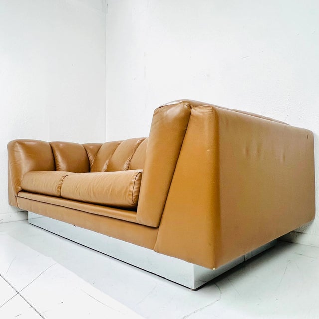 1970s Channeled Leather Sofa by Metropolitan For Sale In Dallas - Image 6 of 12