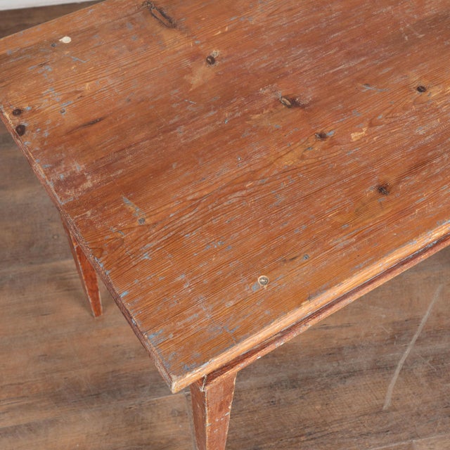 19th Century Swedish Pine Side Table With Original Brick Red Painted Finish For Sale - Image 6 of 13