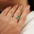 Green Vintage Style Emerald Diamond Cocktail Ring - Size 7 For Sale - Image 8 of 12