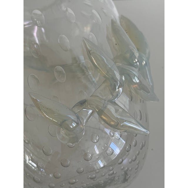 Italian Murano Glass Vase with Air Bubbles and Glass Garland, 1990s For Sale - Image 12 of 18