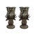 Eye catching pair of bronze garden urns adorned with stags Good size at almost four feet tall - 101 CM Can you imagine...