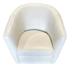 Natuzzi Giada Ivory Cream Leather Swivel Club Chair