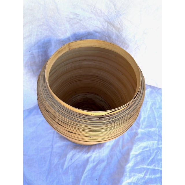 1970s Vintage Split Bamboo Lidded Ginger Jar/Container For Sale - Image 5 of 5