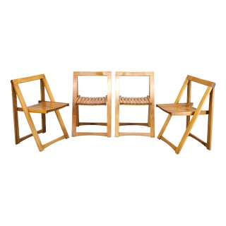 Trieste Folding Chairs by Aldo Jacober for Alberto Bazzani, 1960s, Set of 4 For Sale