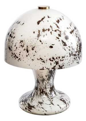 Mid-Century Modern White Hand-Blown Mushroom Glass Table Lamp from Süssmuth, 1960s