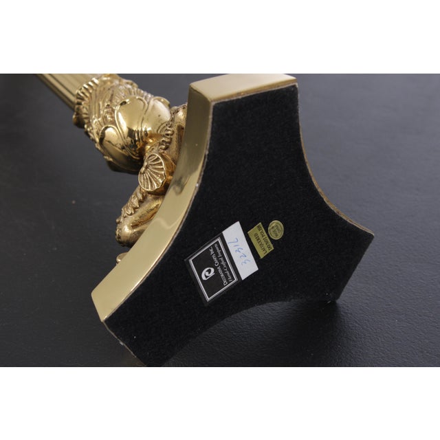 Pair of Decorative Crafts Brass French Empire Candleabras For Sale - Image 14 of 15