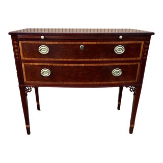 Late 20th Century Baker History Charleston Federal Style Inlaid Mahogany Server For Sale