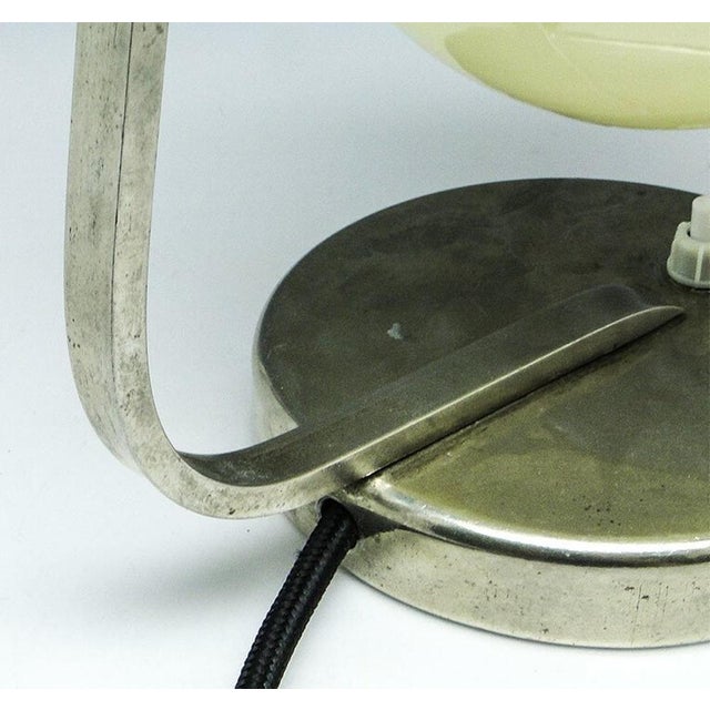 Metal Mid-Century Glass and Metal Bedside Lamp, 1950s For Sale - Image 7 of 11