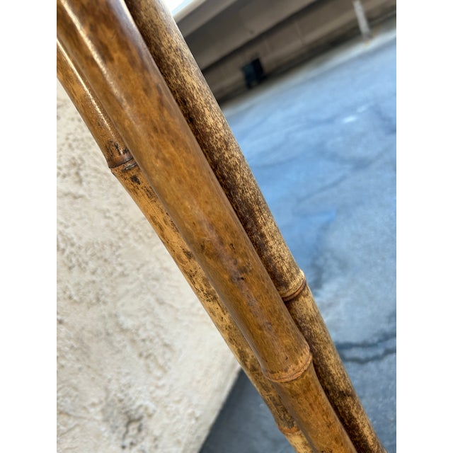 Bamboo and Wrought Iron Floor Lamp For Sale - Image 4 of 12
