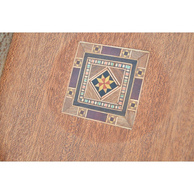 Wood Mid 20th Century Handcrafted Moorish Astral-Patterned Mother-of-Pearl Inlaid Box For Sale - Image 7 of 11