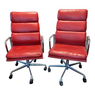 Charles Eames for Herman Miller High Back Soft Pad Chairs - a Pair For Sale