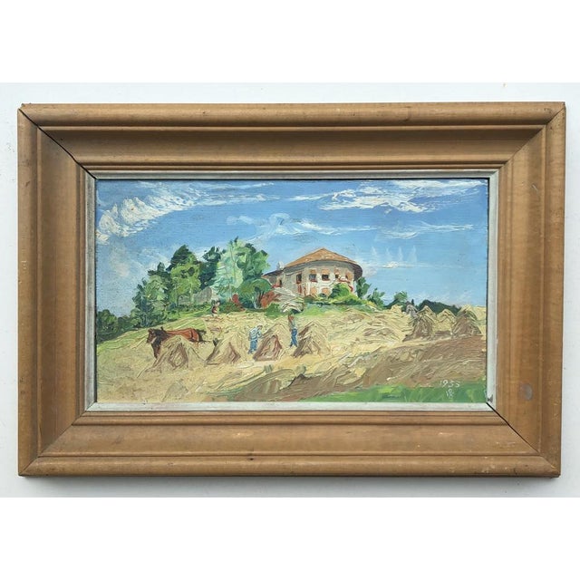 I. G., Paysans au champ, 1955, Oil on Wood, Framed For Sale - Image 10 of 10