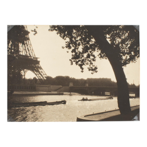 The River Seine and the Eiffel Towel, Paris, Silver Gelatin Black and White Photography, Circa 1940