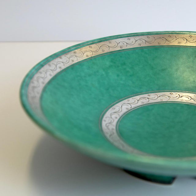 1930s Argenta Silver Overlay Bowl by Wilhelm Kåge for Gustavsberg, Sweden, 1935 For Sale - Image 5 of 11
