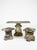 Neoclassical Vintage Cast Stone Garden Dining Set With Dolphin Pedestal Table & Three Matching Stools For Sale - Image 3 of 12