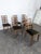 Oak Chairs with Diamond-Patterned Backs and Green Velvet Upholstery, 1940s, Set of 6, in Very Good conditions. Designed...