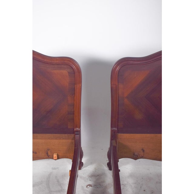 Louis XV Rosewood Veneered Single Beds, 1890, Set of 2 For Sale - Image 12 of 14